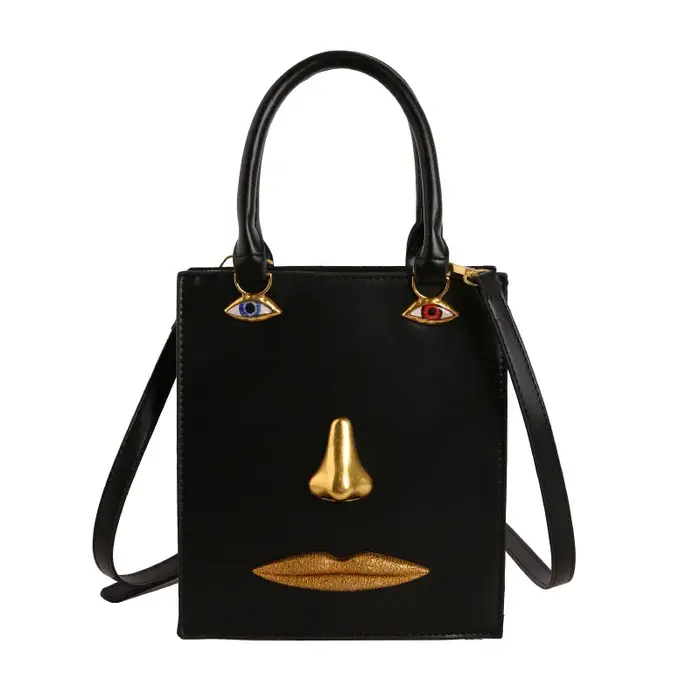 Sac fourre-tout en cuir peint argenté pour femme
