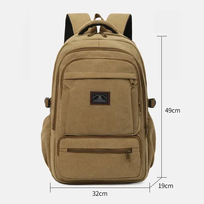 Sac à dos rétro en toile pour hommes
