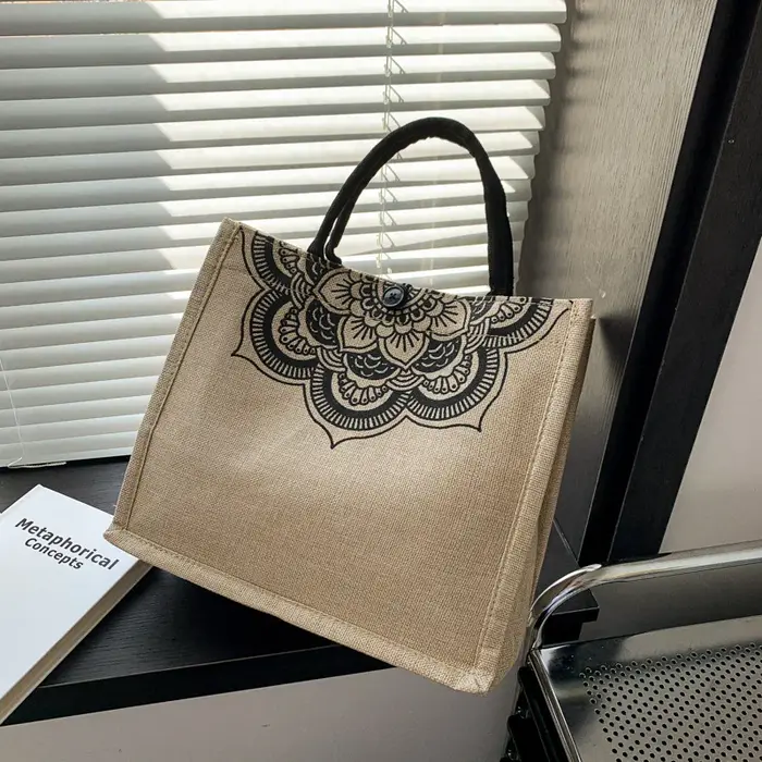 Sac à Main Vintage en Lin pour Femme