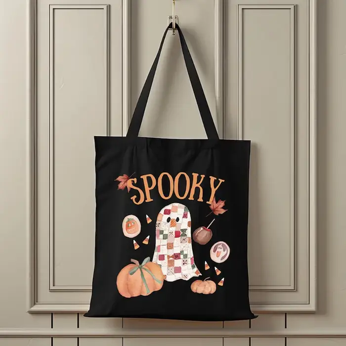Sac à bandoulière pour Halloween, fourre-tout fantôme effrayant d'automne, sac à bandoulière citroui