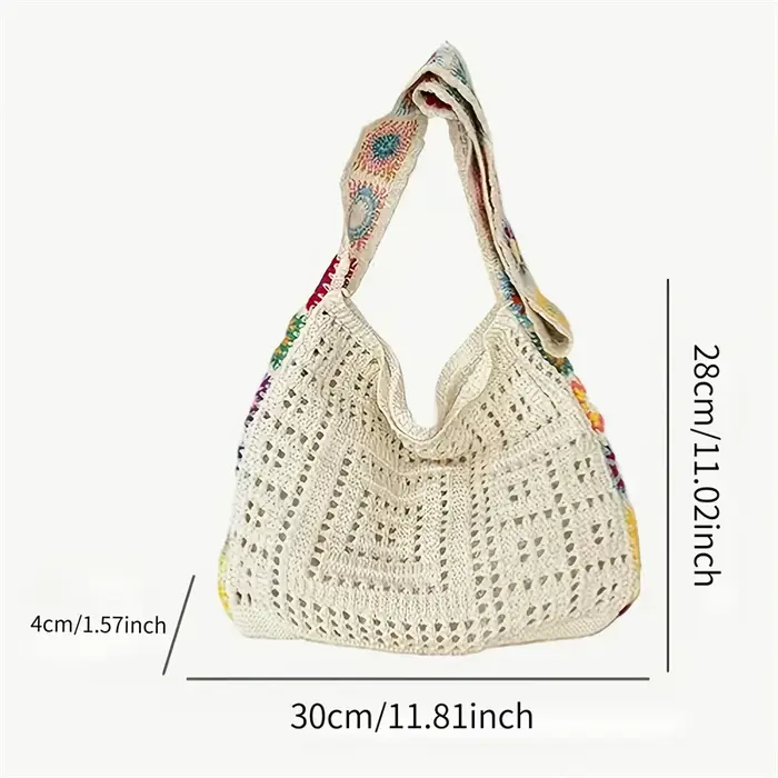 Sac à main bohème en crochet grande capacité pour femme