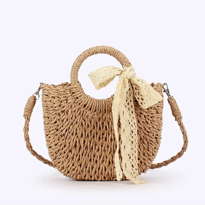 Sac panier en osier tendance pour femme