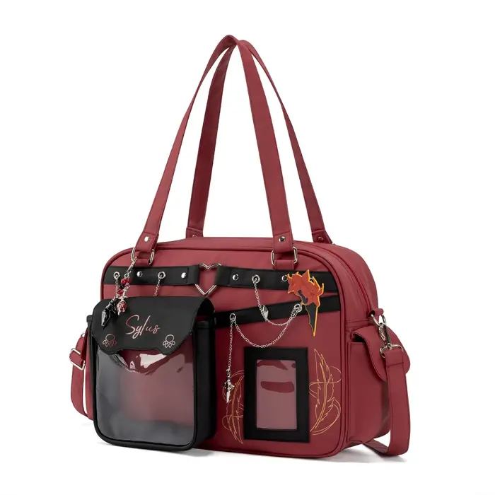 Kabaqoo – sac à bandoulière en toile Love and Deepspace pour femmes, sac fourre-tout mignon multifon
