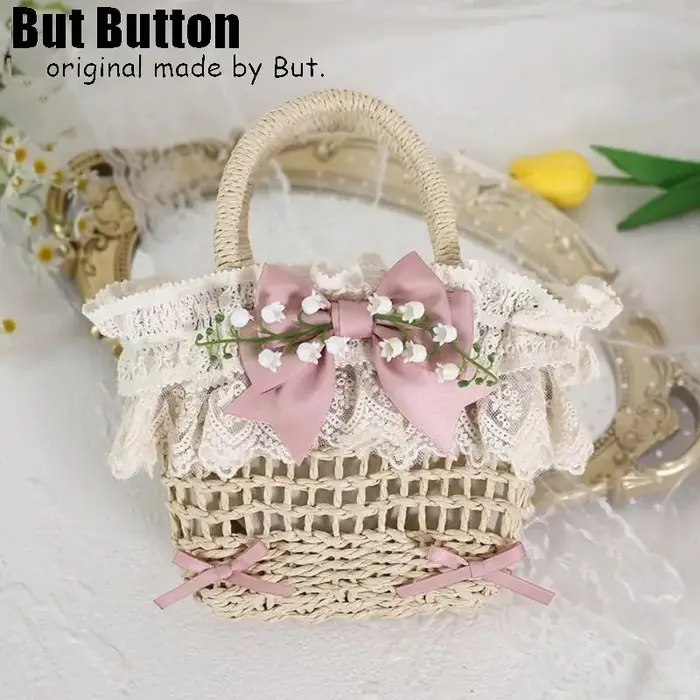 Sac à main Lolita pour femmes, cadeau du muguet, Y2K, pour filles, plage, asymétrique épaule dénudée