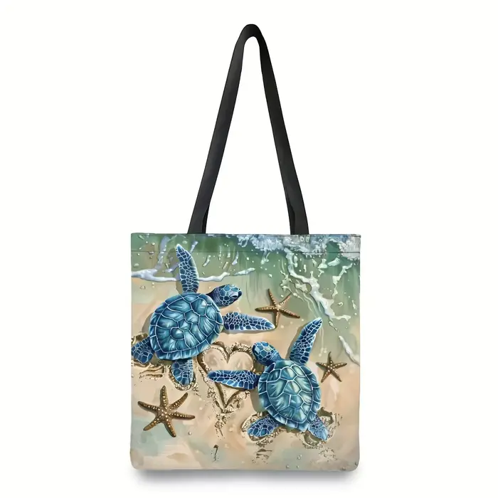 Sac à main imprimé tortue de mer vibrante et récif de corail
