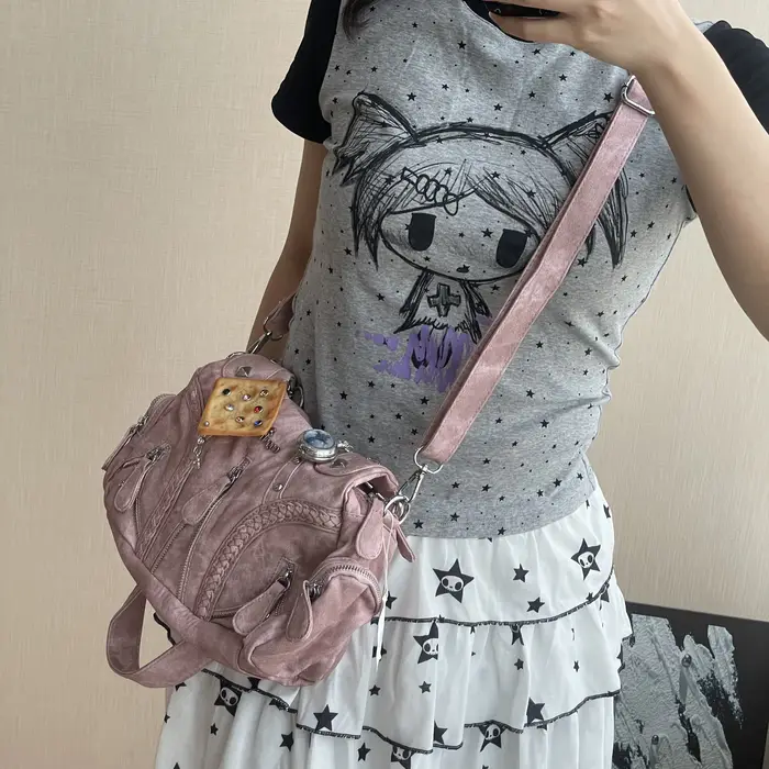 Y2k Spicy Girl moto sacs à bandoulière pour femmes millénaire rétro sous les bras sac sous-culture s