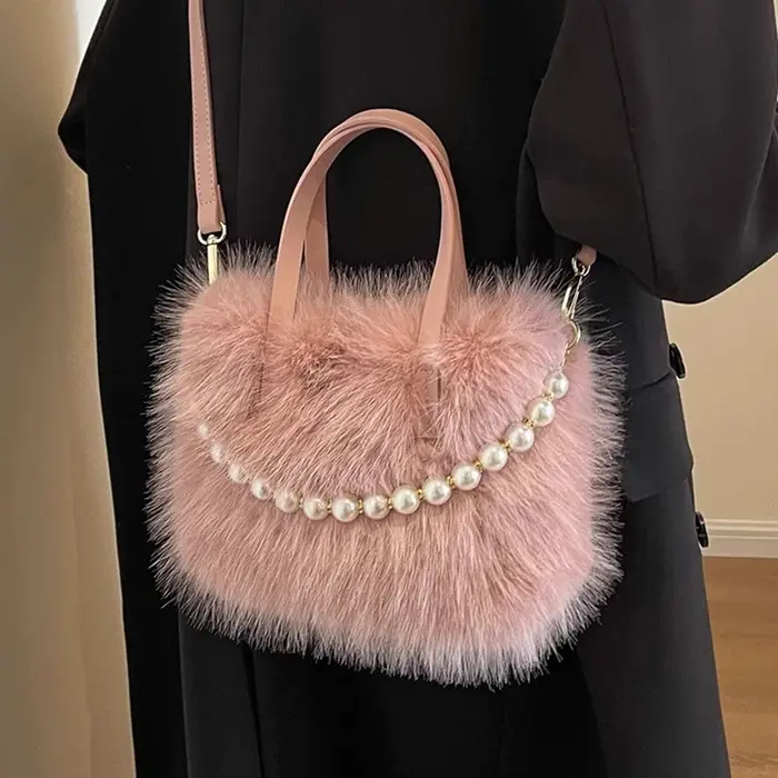 Sac fourre-tout en fausse fourrure pour femmes