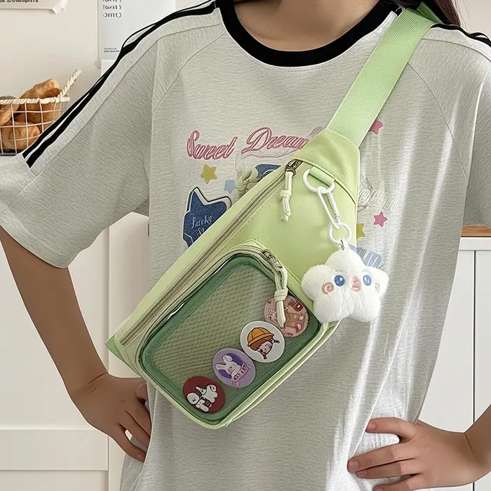 Nouveau mignon Kawaii Ulzzang Ita sac pour filles sport Simple sac à bandoulière pour femmes en plein air cyclisme poitrine sac sac sac à dos décontracté