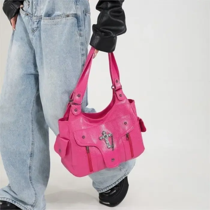 Sac fourre-tout rétro croisé pour femmes