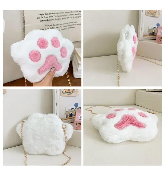 Sac à bandoulière en peluche pour fille