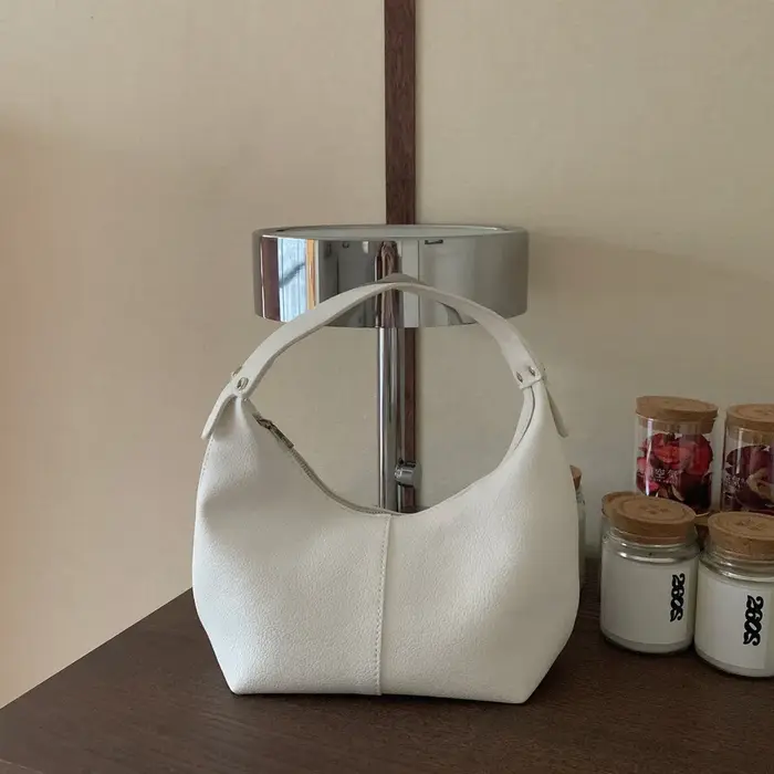 Femmes Vintage sous les bras sac en cuir PU souple Hobo sacs à bandoulière nouvelle couleur unie déc