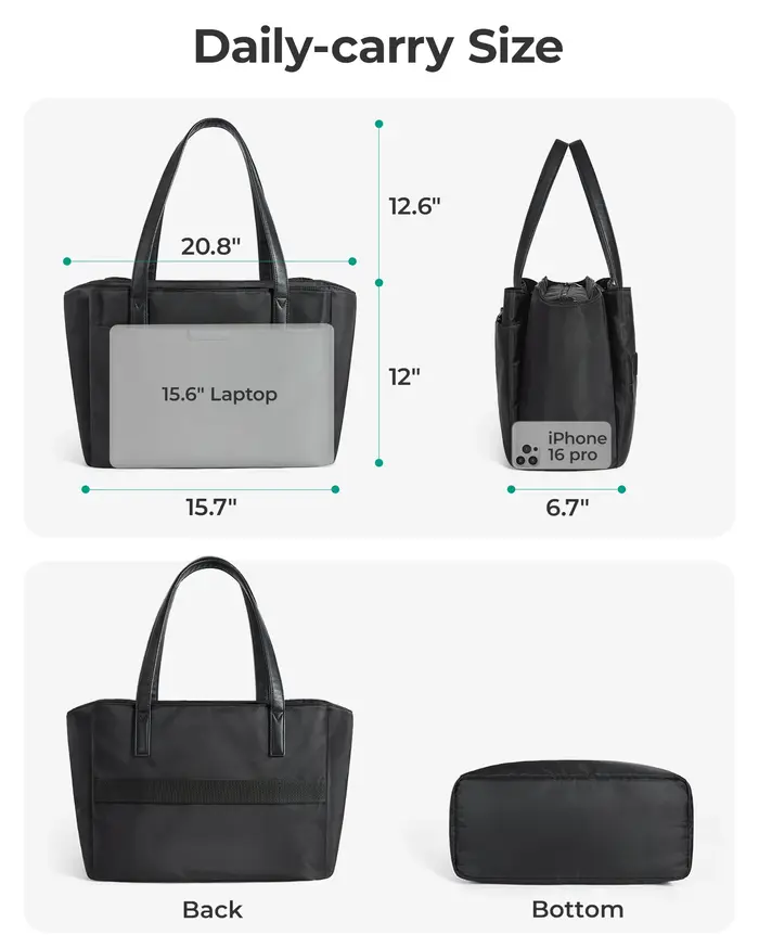 BAGSMART Sac fourre-tout pour femme 4 compartiments