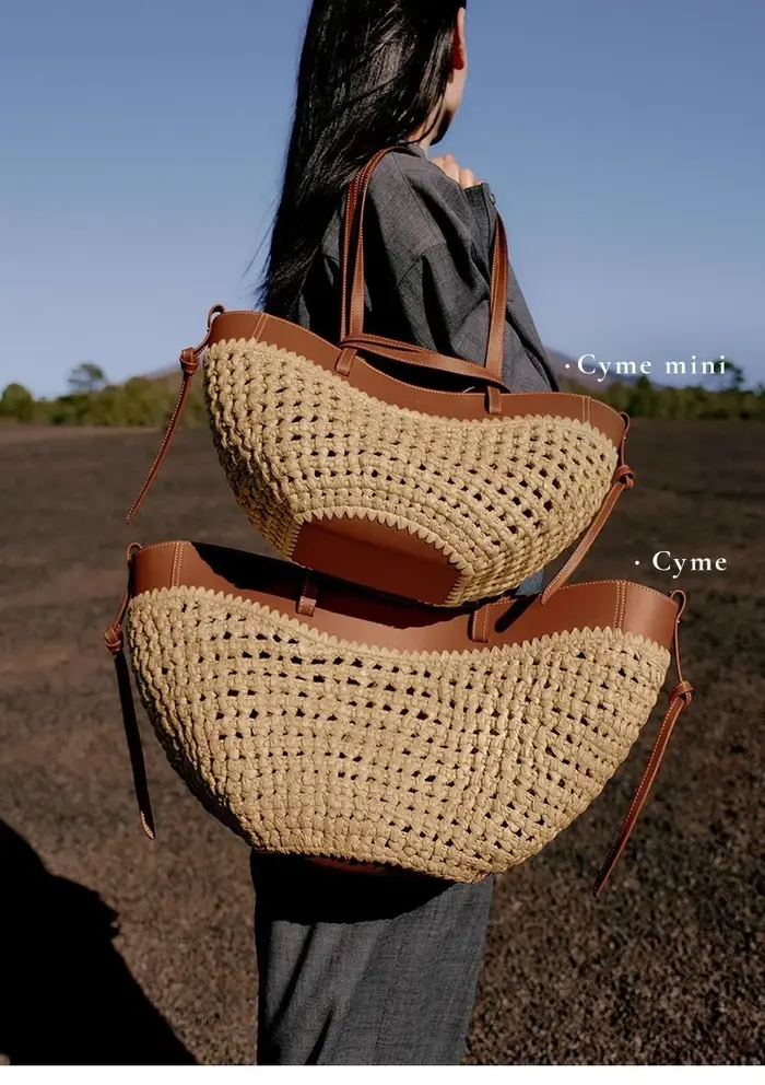 Sac en paille tressé fait main
