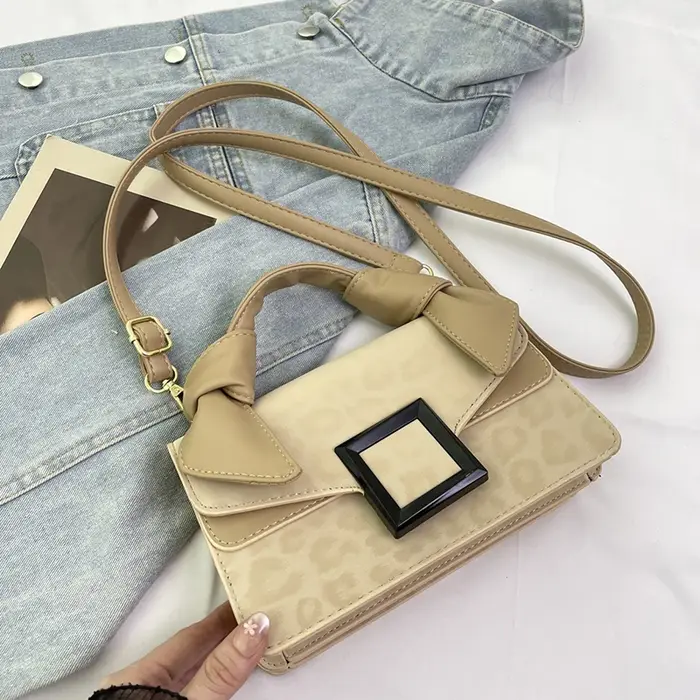 Petit sac carré Vintage imprimé léopard