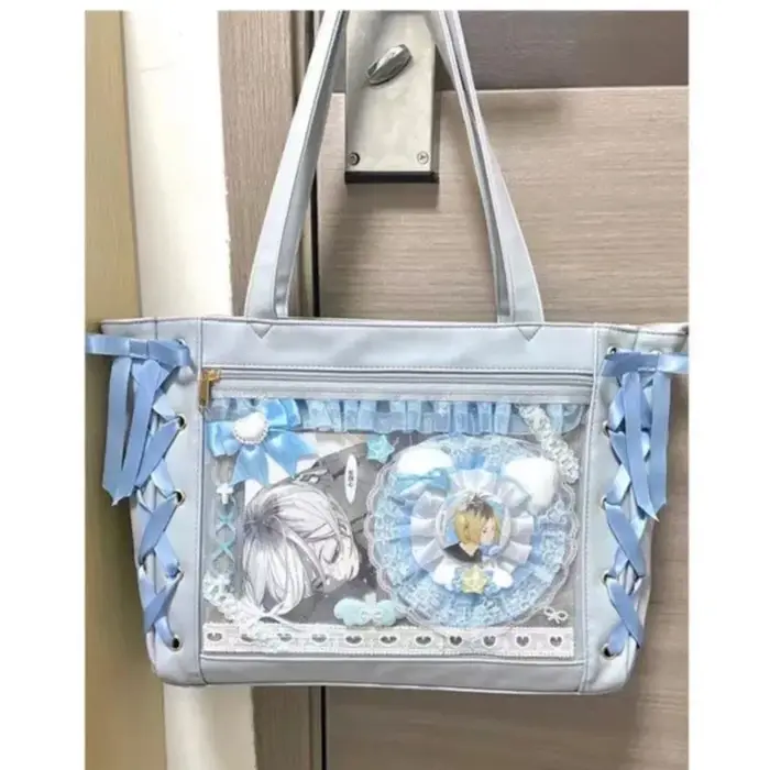 Nouveau Y2K doux Lolita rose Ita sac femmes japonais Transparent grande capacité sac fourre-tout dames Harajuku Kawaii sac à main esthétique