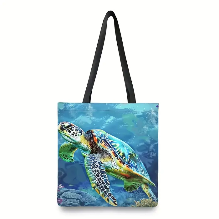 Sac à main imprimé tortue de mer vibrante et récif de corail