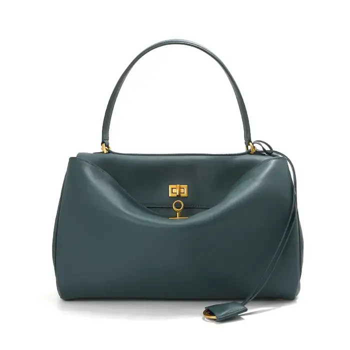 Sac fourre-tout en cuir véritable avec fermeture à boucle