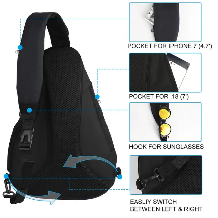 ERÜERFLY-Sac à bandoulière décontracté, sac à dos One Initiated, sac de poitrine à bandoulière, cein