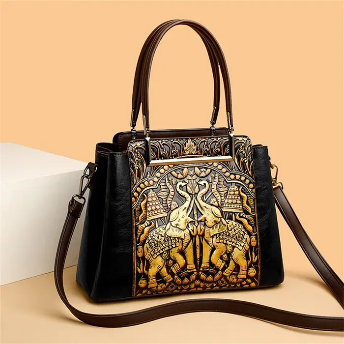 Sac à main en cuir PU fait à la main pour femme