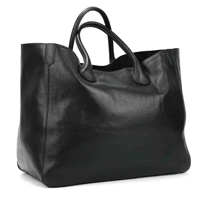 Sac à main spacieux en cuir véritable pour femmes, fourre-tout de luxe en cuir de vache décontracté,