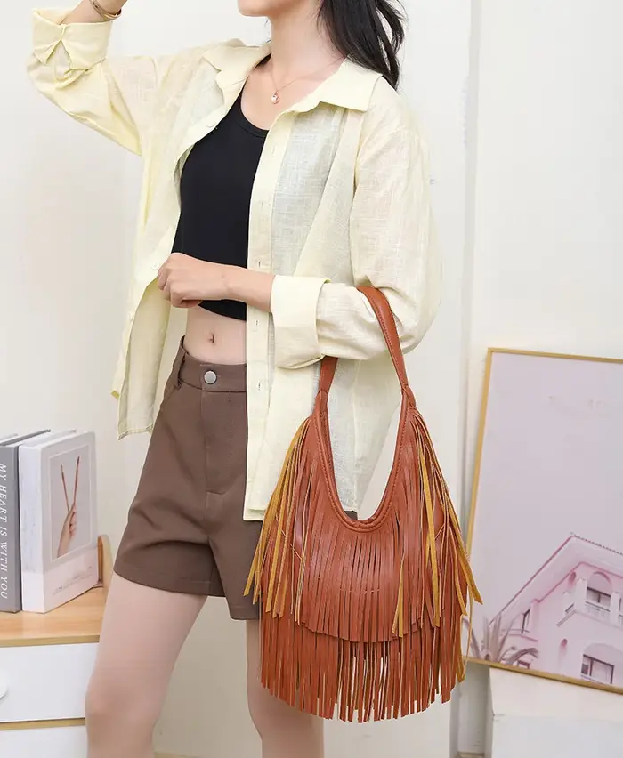 Longues glands femmes sac à main mode sacs à bandoulière pour dames sac