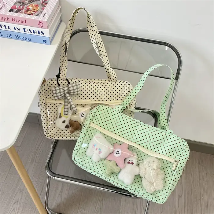 Épaule sous les bras Y2K Ulzzang Ita Sac Femme à pois Sac fourre-tout à la mode Bolso Transparent Sac