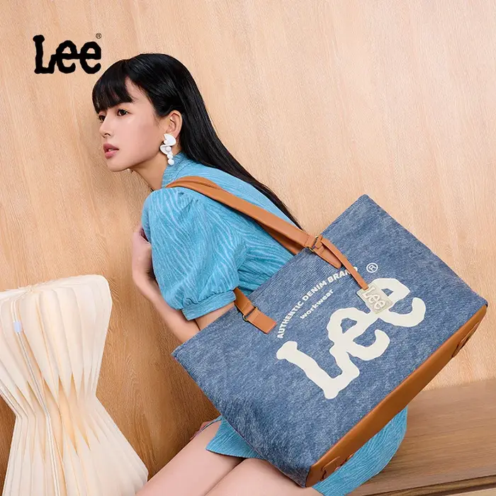 LEE grande capacité Denim cuir femmes fourre-tout sacs concepteur dame toile quotidien