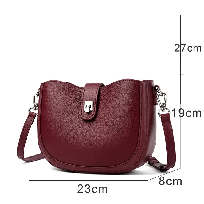 Sacs à main en cuir véritable bordeaux pour femmes