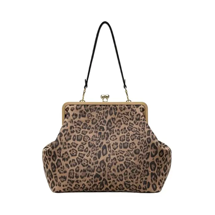 Sac de soirée de luxe rétro à motif léopard, sac à bandoulière élégant Y2K pour femme, texturé givré, grande capacité, léger, pour les trajets quotidiens