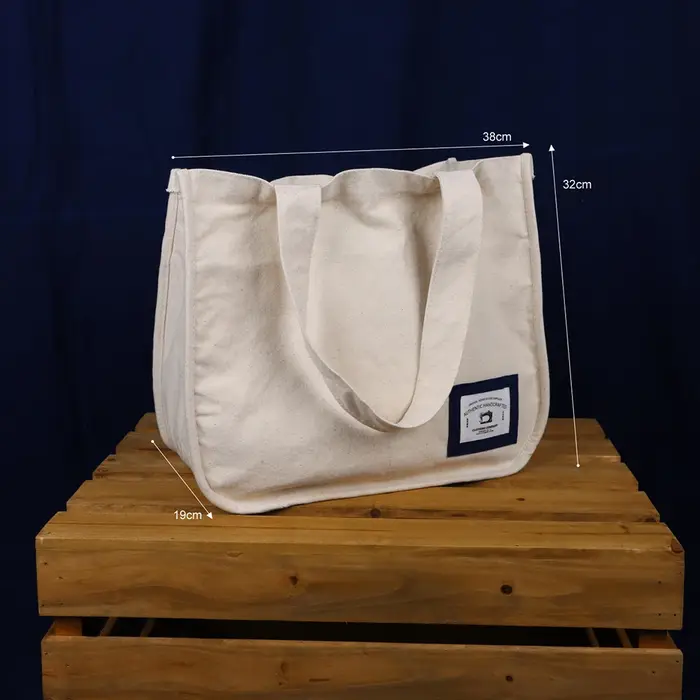 Style Vintage japonais toile fourre-tout hommes femmes Sac Shopping Sac à main coton épais compartim