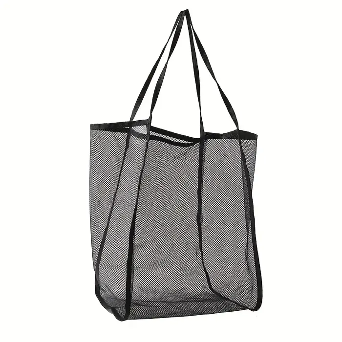 Fourre-tout en maille pliable extra large avec poignées robustes