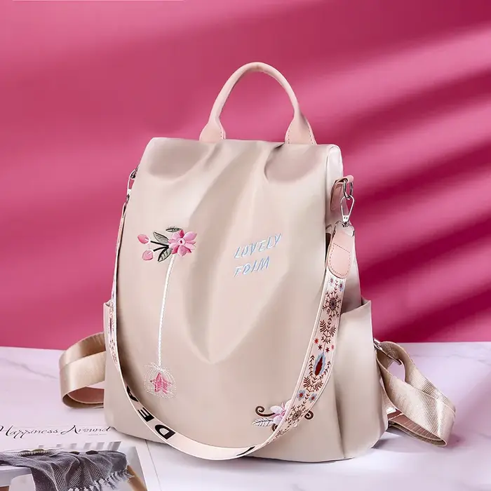 Sac à dos Oxford étanche pour femmes, sac à dos brodé de grande capacité, sacs de voyage, nouveau sa