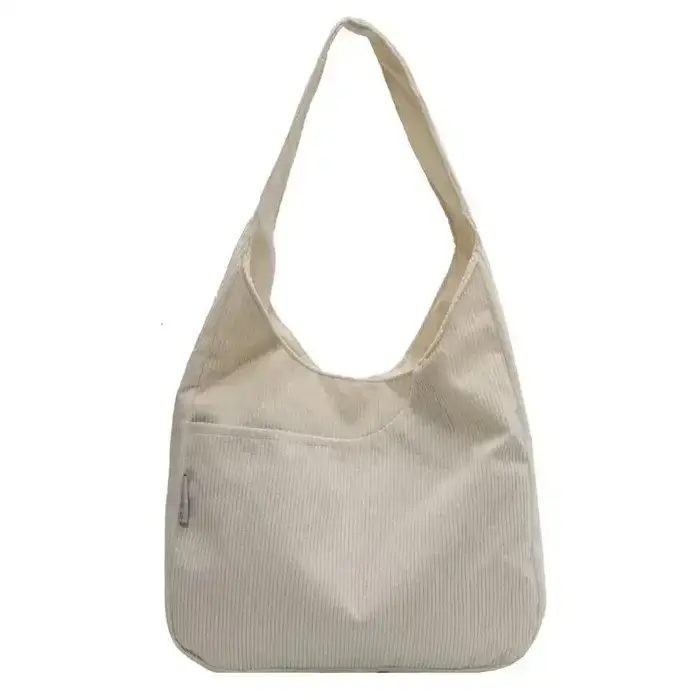 Toile épaule femmes sac fourre-tout velours côtelé Simple décontracté grande capacité sacs à main de