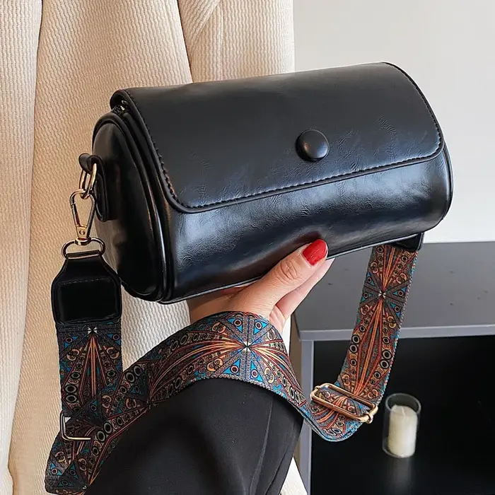 Sac cylindrique vintage 2025 pour femme – Design de petite niche