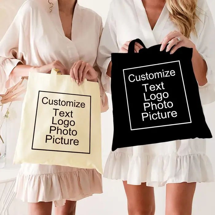 Ajouter votre Logo sac fourre-tout en toile personnalisable grands sacs à main de créateur pour femmes