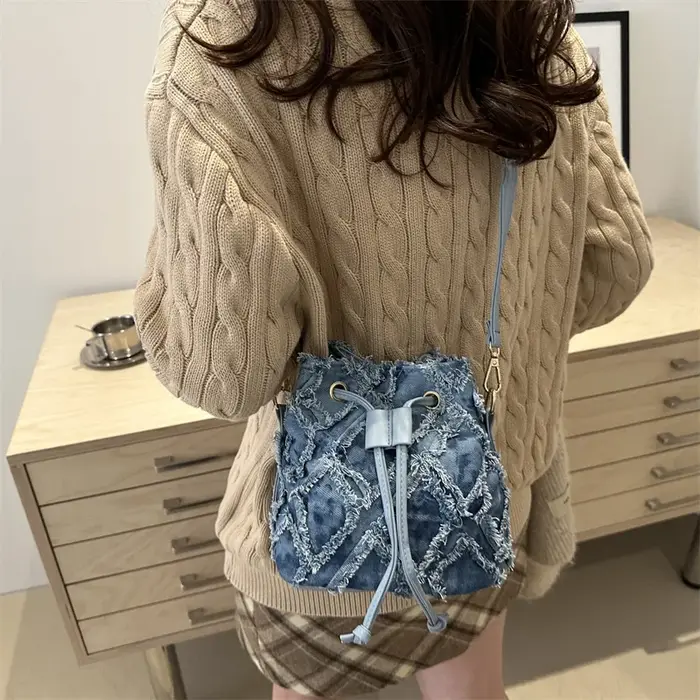 Mini sacs en Denim de Style seau pour femmes