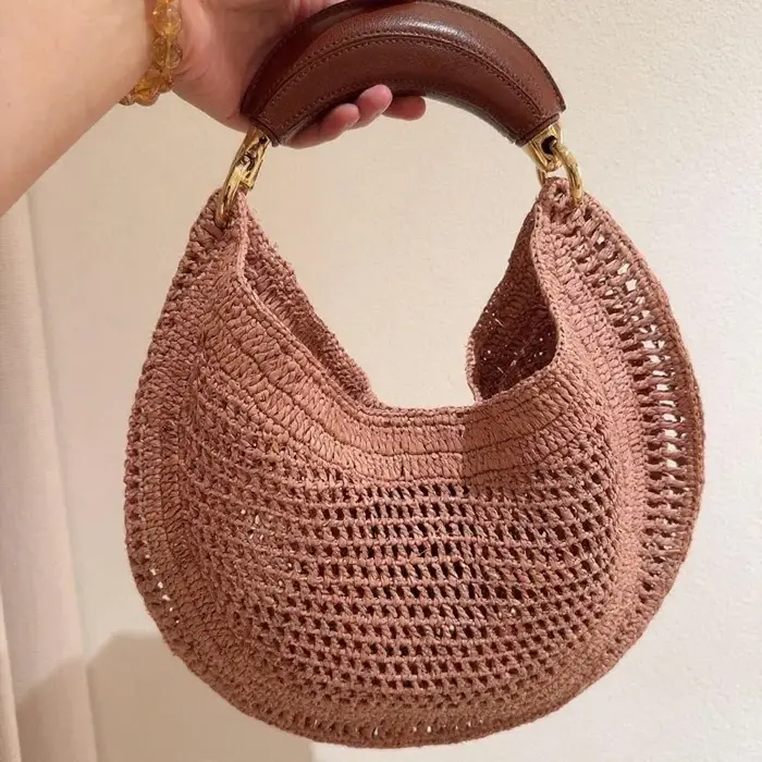 Lassic plage paille tissé sacs pour femmes de luxe sac à main design sac