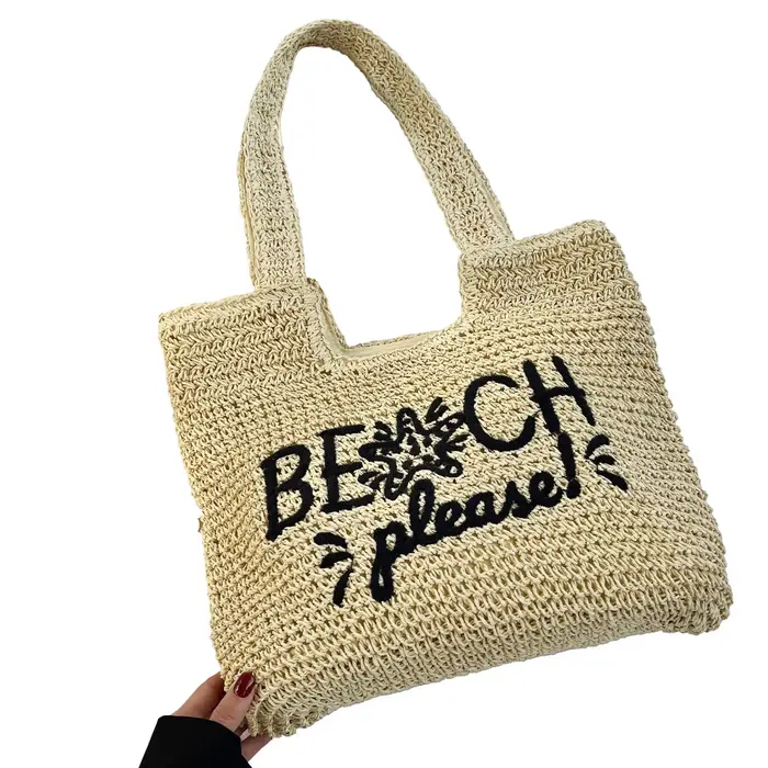 Sac à bandoulière en paille pour femmes