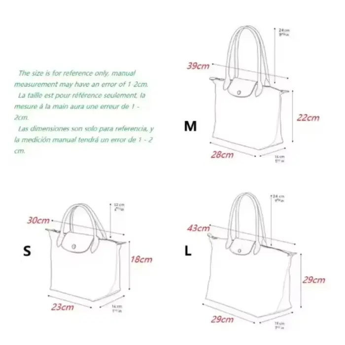 Sac à bandoulière pour femmes à double poignée, sac fourre-tout pliable en nylon, sac à main brodé t