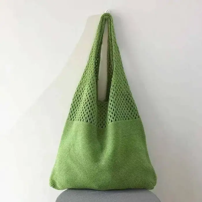 Sac fourre-tout vintage chic en fil tissé avec intérieur spacieux, sac à bandoulière décontracté, sa