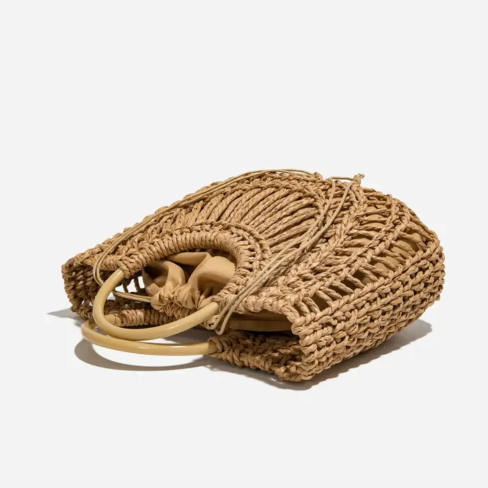 Sac à main bohème tressé ajouré pour femme