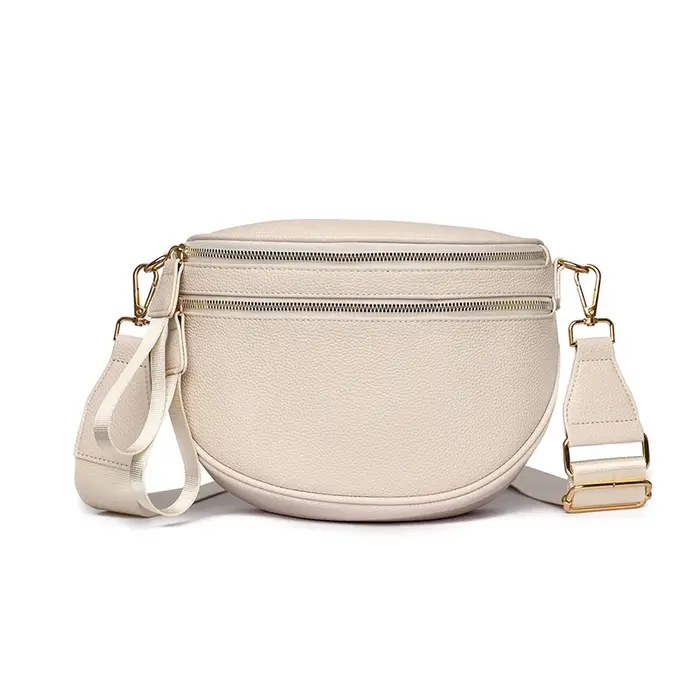 Sac pour femmes en cuir véritable nouveau 2025 Ele peau de vache souple décontracté mode Semi-circulaire large sangle d'épaule sacs à bandoulière Sac a Main
