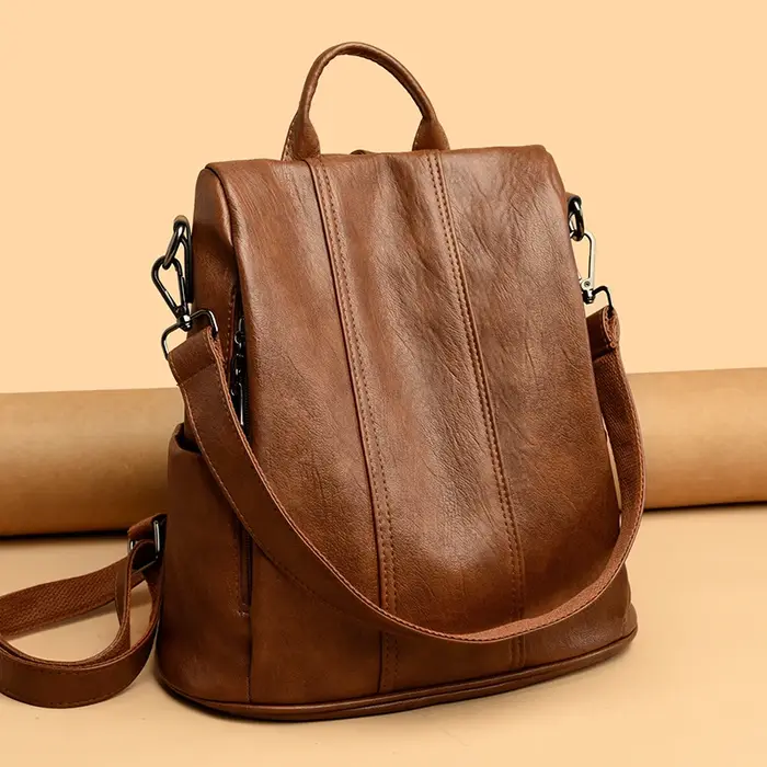 Sac à Dos Anti-Vol en Cuir de Marque de Luxe pour Femme Cartable de Bonne Qualité