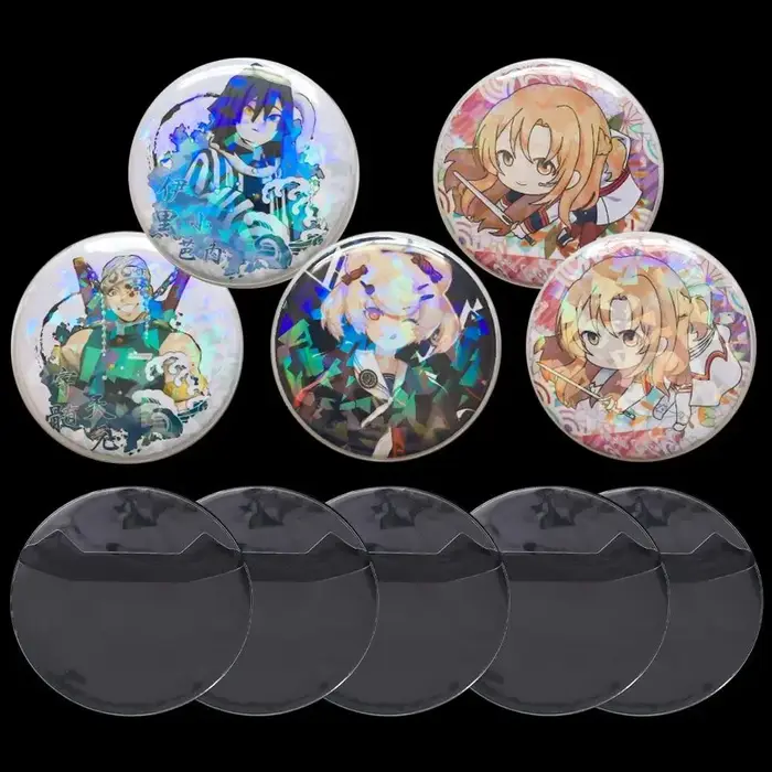 5 pièces Badge protecteur Ita sac broche étui Transparent de protection Badge affichage manchon rond Anime Badge manchon de protection Badge broches