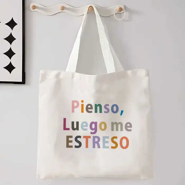 Femmes espagnoles sac à bandoulière graphique Harajuku Shopper sacs grande capacité toile fourre-tout sac à main sans