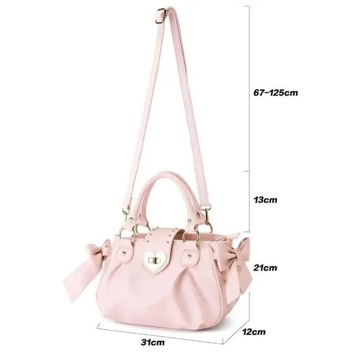 Harajuku Bow rose sac à main sac