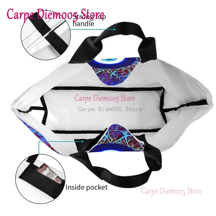 Sac porte-bonheur bleu marine et Aqua Nazar Evil Eye pour femme