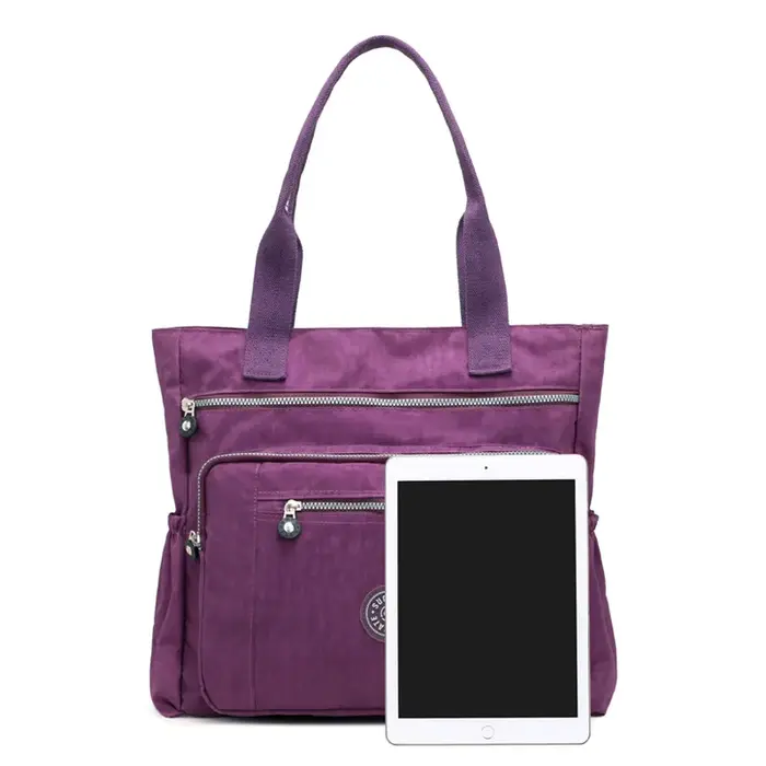 Sac à bandoulière en toile et nylon grande capacité pour femme