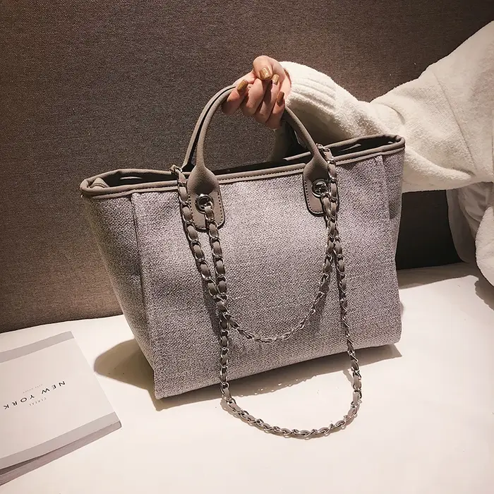 Sac à main en toile de grande capacité pour femmes