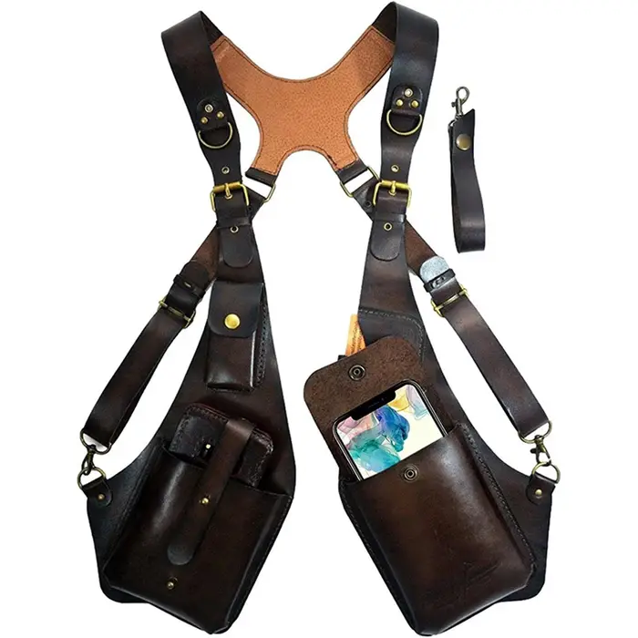 Style européen américain rétro en cuir PU bandoulière sous les bras sac